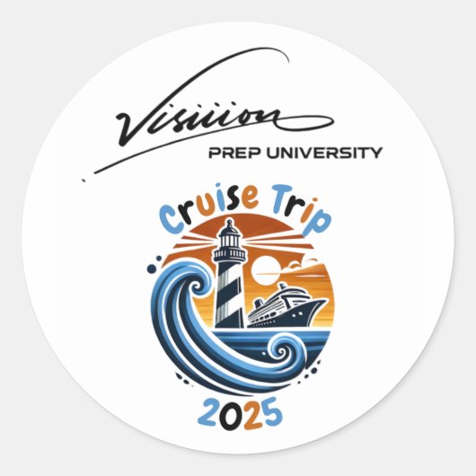Visioen Cruise Trip merchandise Ronde Sticker (Voorkant)