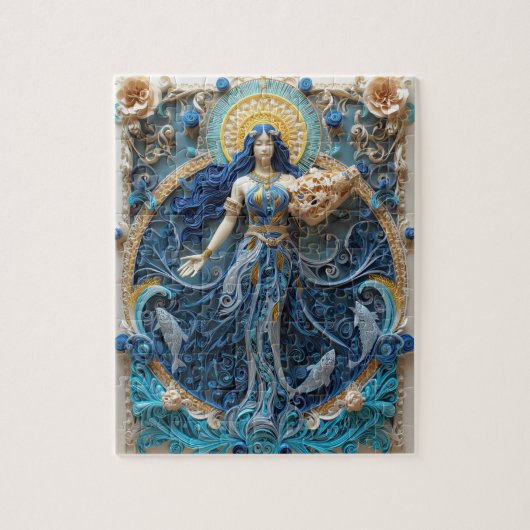 Visioen Waterman Waterdrager - Papier Quilling Legpuzzel (Verticaal)