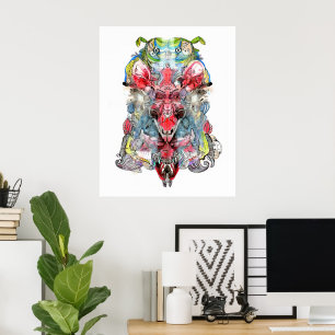 Visioenaire Surrealistische Kunst Symmetrische F Poster