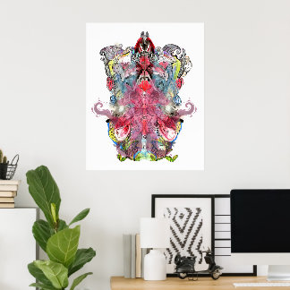 Visioenaire Surrealistische Kunst | Symmetrische F Poster