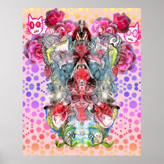 Visioenaire Surrealistische Kunst | Symmetrische F Poster