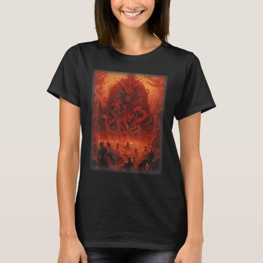 Visioenen van Hell Satan Duivels Demons Monster Sk T-shirt (Voorkant)