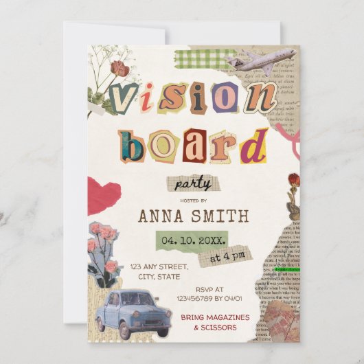 Vision Board Party Girl's Night Kaart (Voorkant)