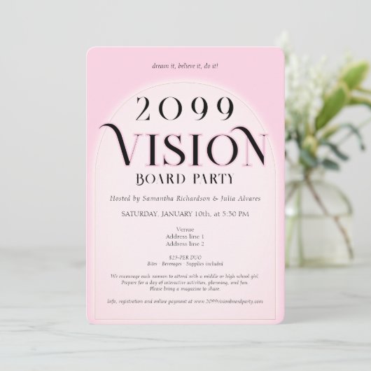 Vision Board Party Sorority Women Networking Event Kaart (Staand voorkant)