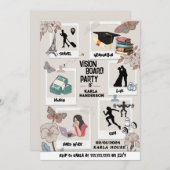 Vision Board Party Uitnodiging, Droomvisie Uitnodi Kaart (Voorkant / Achterkant)