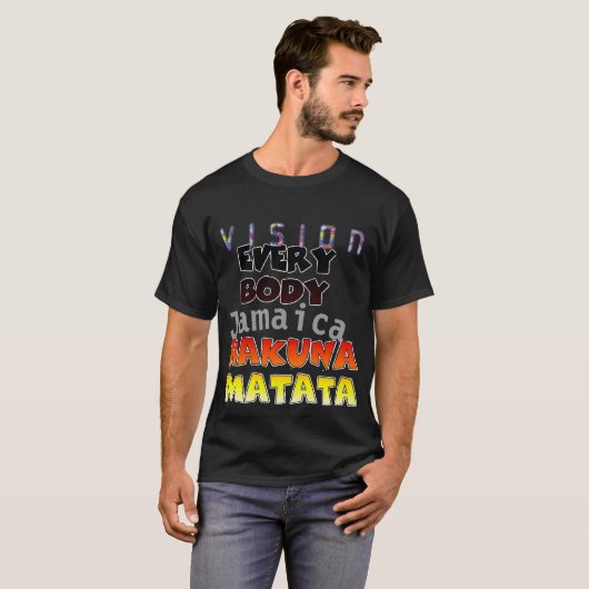 Vision Iedereen Jamaica Hakuna Matata Mannen Casua T-shirt (Voorkant volledig)