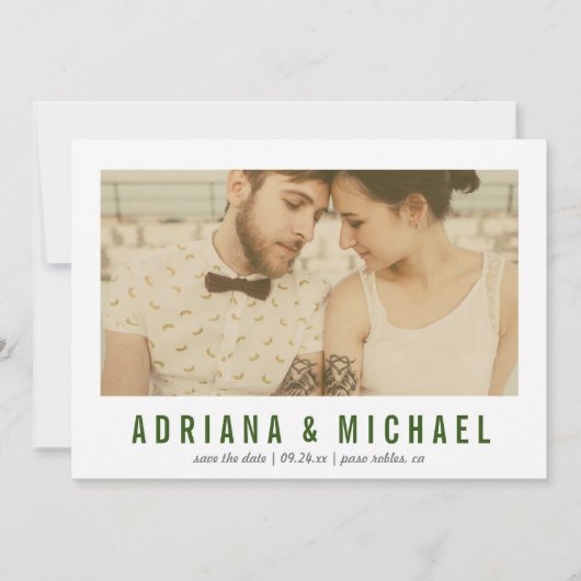  Vision Modern Pattern Foto | Groen Save The Date (Voorkant)