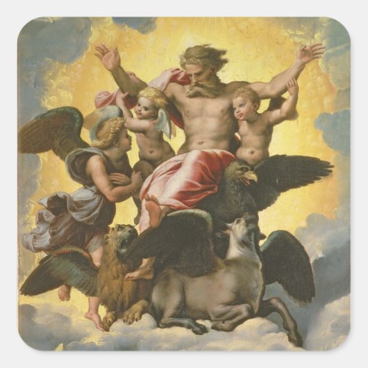 Vision of Ezekiel, c.1518 Vierkante Sticker (Voorkant)