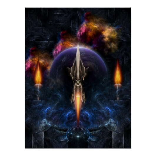 Vision of Flight Fractal Art Perfect Poster (Voorkant)