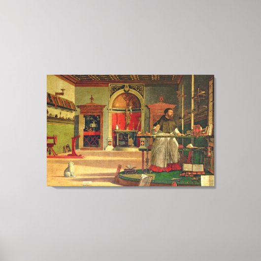 Vision of St. Augustine, 1502-08 (olie op canvas) Canvas Afdruk (Voorkant)