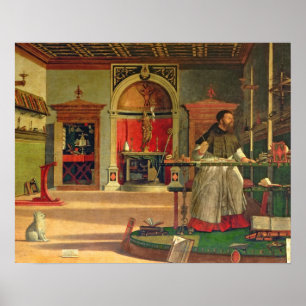 Vision of St. Augustine, 1502-08 (olie op canvas) Poster