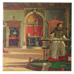 Vision of St. Augustine, 1502-08 (olie op canvas)  Tegeltje