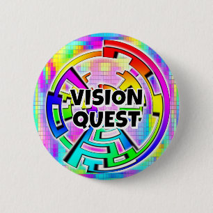 VISION QUEST (u kunt de woorden wijzigen) Ronde Button 5,7 Cm