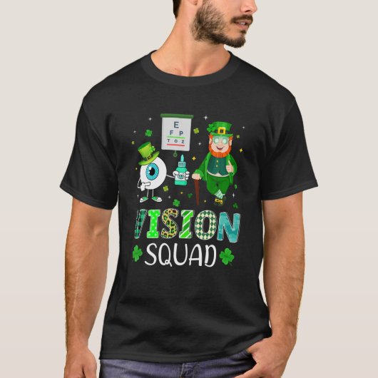 Vision Squad Leprechaun Optometrist St Patrick'S D T-shirt (Voorkant)