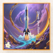 "Visionair kosmisch ontwerp" Glazen Onderzetter (Voorkant)