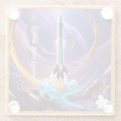 "Visionair kosmisch ontwerp" Glazen Onderzetter (Achterkant)