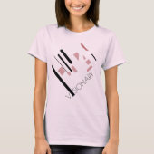 "Visionair" Roze Zwart Geometrisch Diagonaal Ontwe T-shirt (Voorkant)