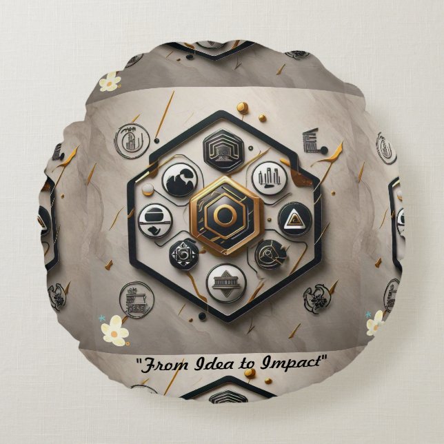 Visionaire creatieve Design Rond Kussen (Voorkant)