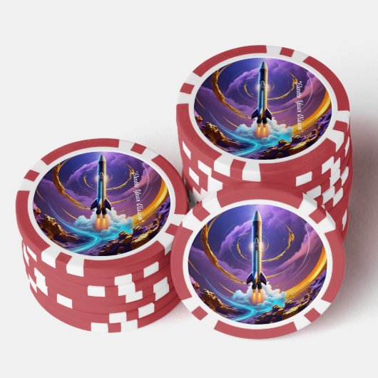 Visionaire ruimtevaart poker chips (Opstapeling)