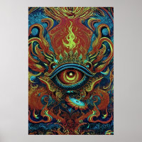 Visionaire vlammen: Spiritueel oog Poster