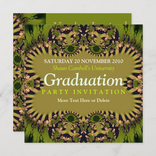 Visionary Forest Earth Green Afstuderen Invitation Kaart (Voorkant / Achterkant)