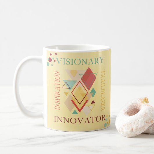 Visionary Trailblazer Innovator Inspiration Koffiemok (Met donut)