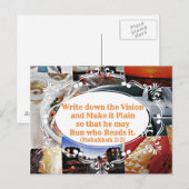 Visionbord met bijbelvers Schrijf het Visio neer Briefkaart (Voorkant / Achterkant)
