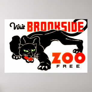 Visit Brookside Zoo Free Vintage Style Poster