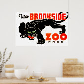 Visit Brookside Zoo Free Vintage Style Poster (Keuken)