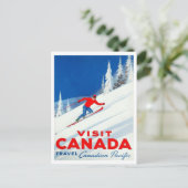 Visit Canada Canadian Pacific Ski Art Briefkaart (Staand voorkant)