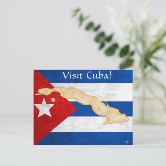 "Visit Cuba" post card Briefkaart (Staand voorkant)