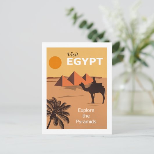 Visit Egypt travel poster Briefkaart (Staand voorkant)