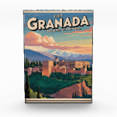 Visit Granada Vintage Travel Art Fotoblokken (Voorkant)