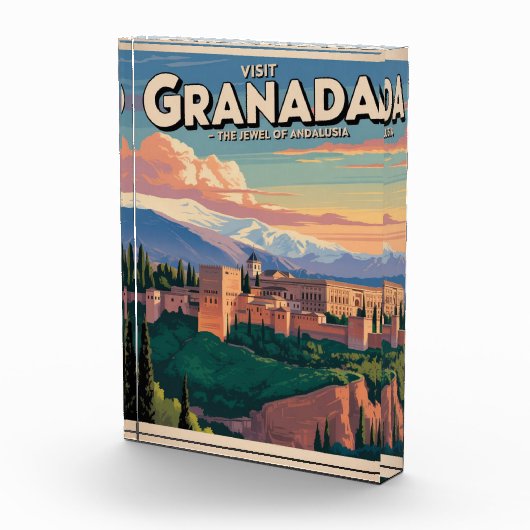 Visit Granada Vintage Travel Art Fotoblokken (Rechts)
