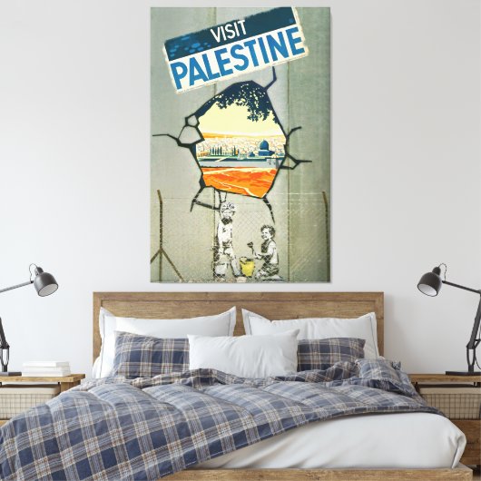 Visit Palestine Beach Boys Canvas Afdruk (Insitu (Slaapkamer))