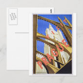Visit Prague Vintage Travel Poster Art Briefkaart (Voorkant / Achterkant)