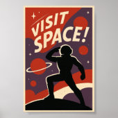 Visit Space Retro Poster (Voorkant)