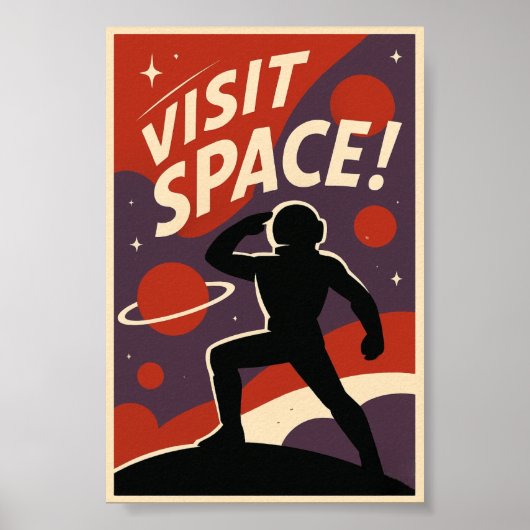 Visit Space Retro Poster (Voorkant)
