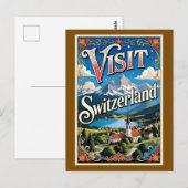 Visit Switzerland travel poster Briefkaart (Voorkant / Achterkant)