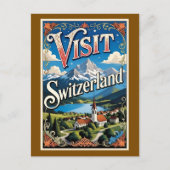 Visit Switzerland travel poster Briefkaart (Voorkant)