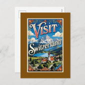 Visit Switzerland travel poster, Feestdagenkaart (Voorkant / Achterkant)