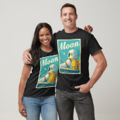 Visit the Moon – Retro Space Travel Poster T-shirt (Unisex)