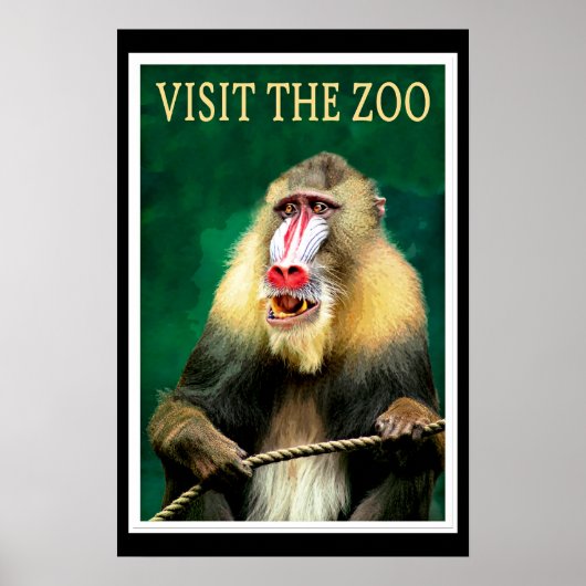 Visit the Zoo, vintage travel poster (Voorkant)