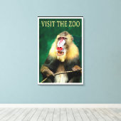 Visit the Zoo, vintage travel poster Canvas Afdruk (Insitu (Houten vloer))