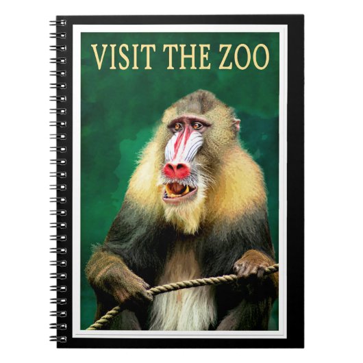 Visit the Zoo, vintage travel poster Notitieboek (Voorkant)