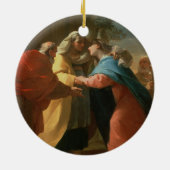 Visitatie (olie op doek) keramisch ornament (Achterkant)