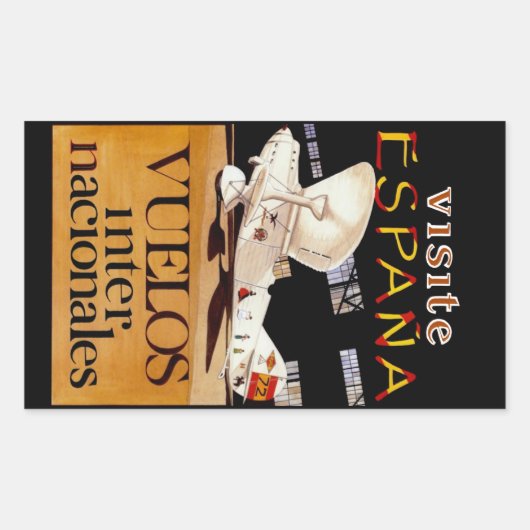 Visite Espana ~ Vuelos Internacionales Rechthoekige Sticker (Voorkant)