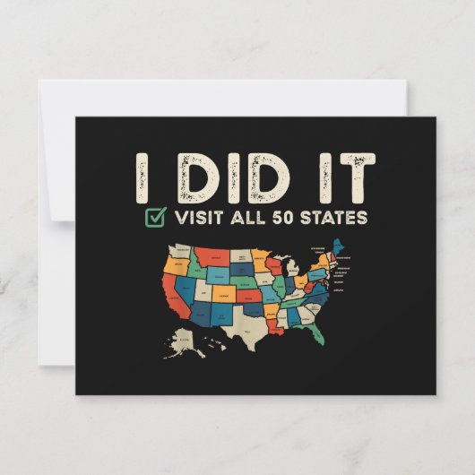 Visited All 50 US States - USA Map Travel - Visit  (Voorkant)