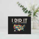 Visited All 50 US States - USA Map Travel - Visit  (Staand voorkant)