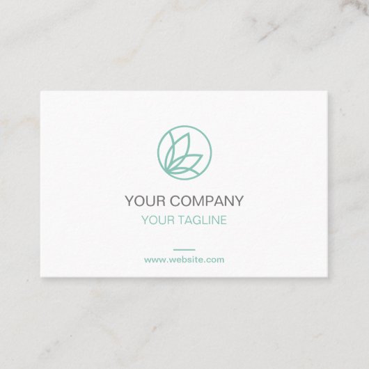 Visitekaart (lotus turquoise pastel) visitekaartje (Voorkant)